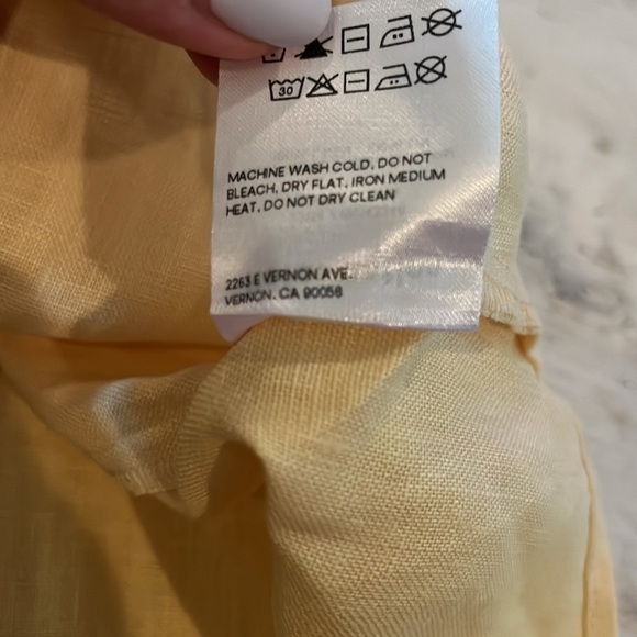 Reformation Roarke Linen Sweetheart-neck Dress in Parmesan yellow | size 4 - Picture 8 of 12